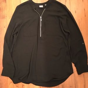 New York and Company Zip Up Blouse